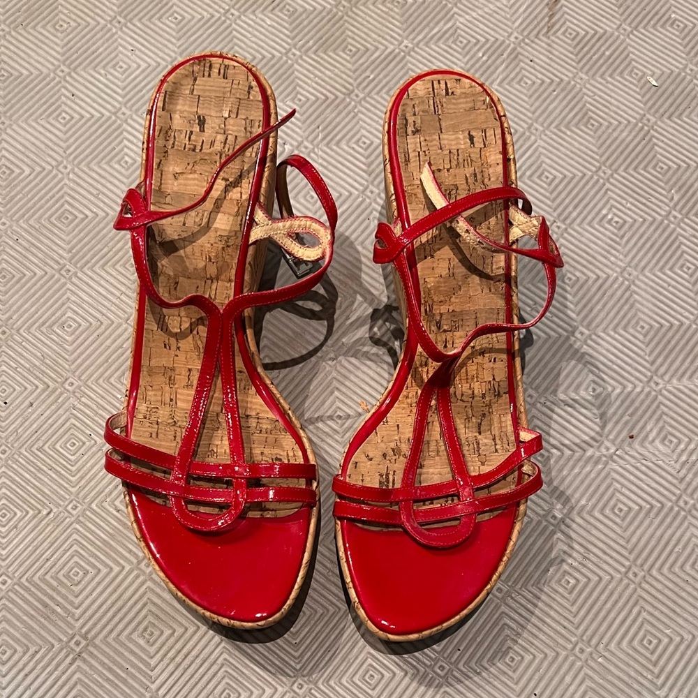 Stuart Weitzman Red Strappy Sandals size 9